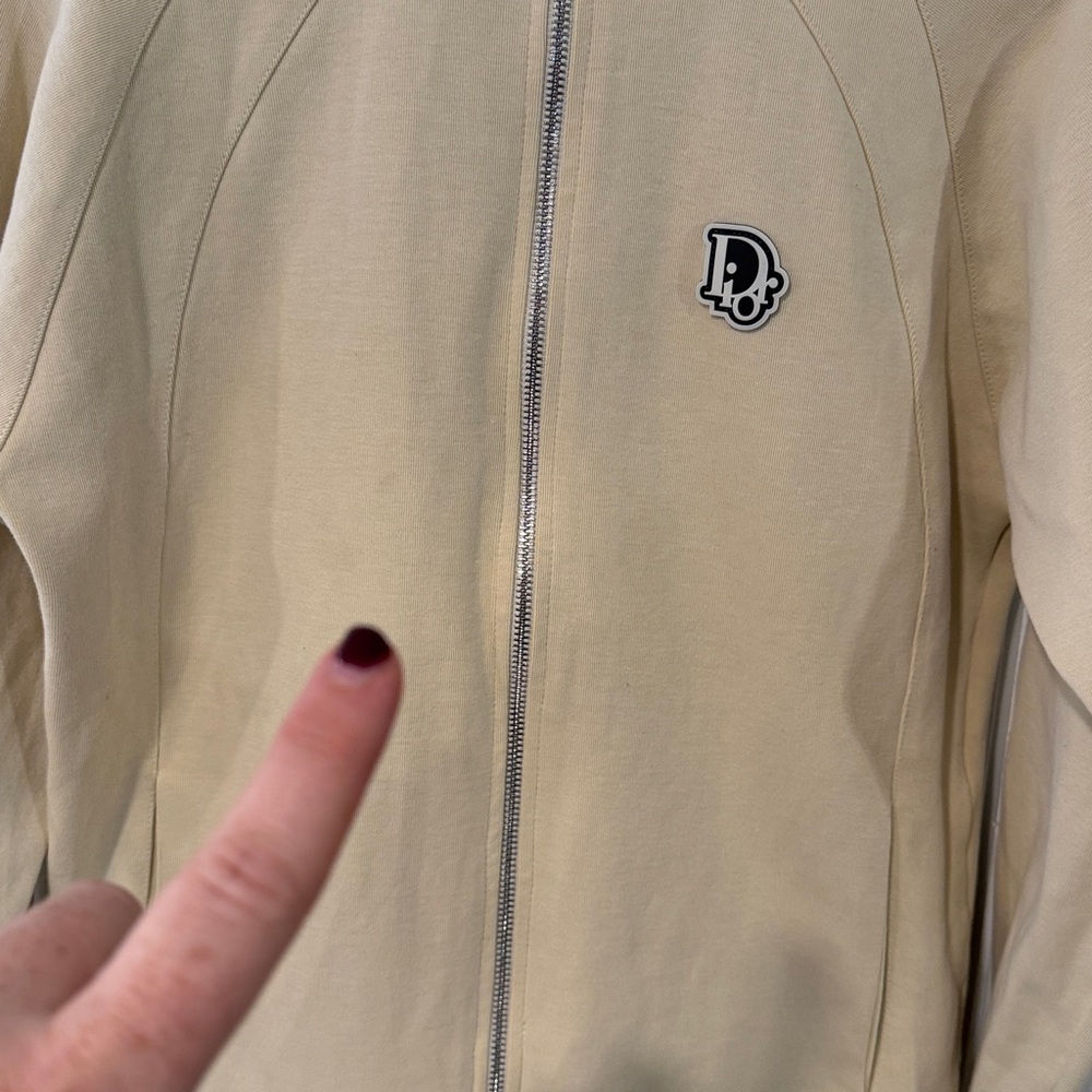Dior Cream Zip-Up Jacket with Dior Logo - Picture 5 of 17